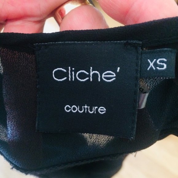 Cliche' Black Top, Size Extra Small - Picture 7 of 7